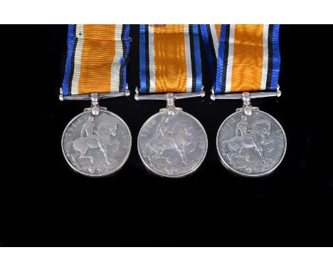 A group of three WWI War medals, awarded to Private Stanley Strong (949), Cheshire Regiment (also Serving in the Labour Corps
