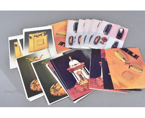 Lighter Postcards, a collection of postcards depicting various items, to include a Dunhill 9ct gold Bevel watch lighter, an A