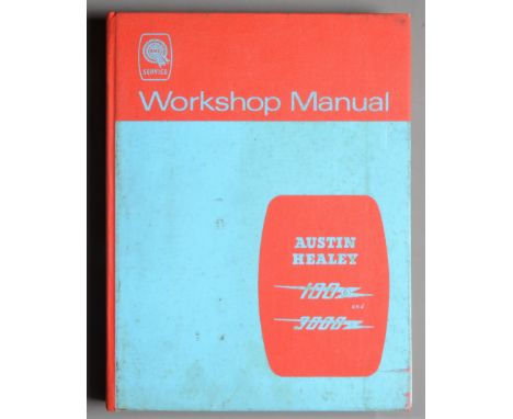 Austin-Healey Workshop Manuals, 100 and 3000, 1968, Sprite Issue 4, early 1960s, with MG TD and TF manual, 1955, and Sprite S