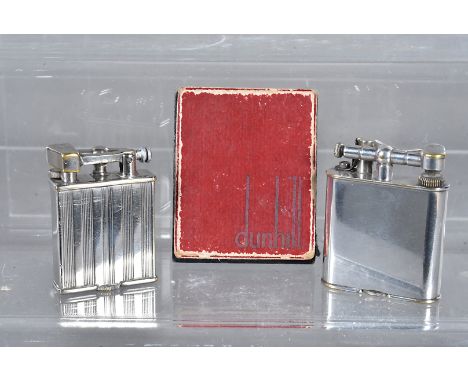 A Dunhill Unique B size petrol lighter, in original Dunhill cardboard box, together with a Parker Beacon petrol pocket lighte