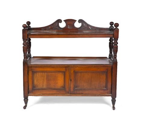 Walnut buffet 19th Century, with cupboard doors, 117cm across x 41cm deep x 107cm high