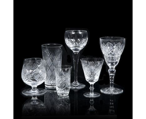 Quantity of cut glass to include wine, brandy and others (36 approx)