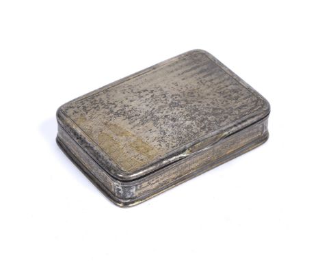 Georgian silver snuff box with gilt interior and engine turned decoration, London 1809