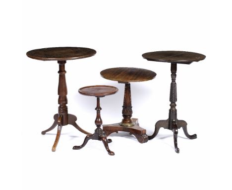 Group of four occasional tables 18th/19th Century, to include small mahogany tripod/wine table and three others