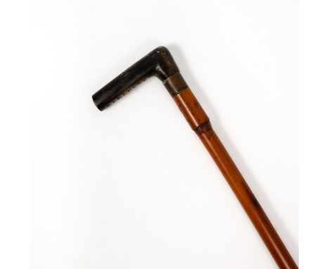 Chinese bamboo and horn walking stick circa 1900, 96.5cm