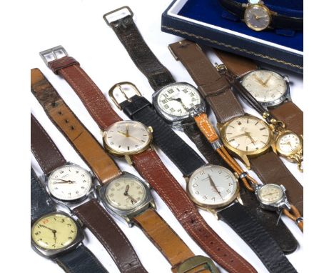 Collection of vintage wristwatches including Certina, Zenith &amp; Smiths