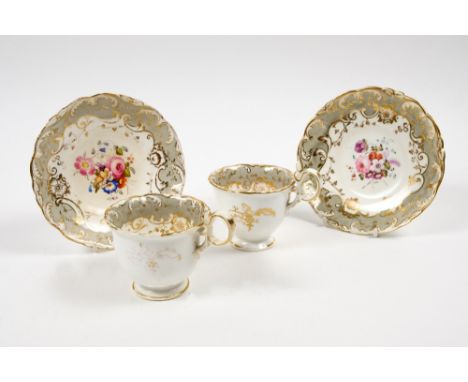 Group of English ceramics to include Minton and other cabinet plates, set of five French porcelain plates and two Rockingham 