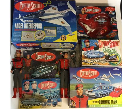 Captain Scarlet collection including two 12" figures, sound tech spectrum vehicle collection, Spectrum command team, Wes o Ta