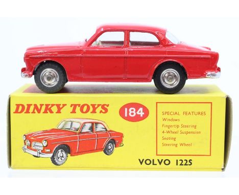 Dinky: A boxed, Dinky Toys, 184, Volvo 122S, red body, in yellow illustrated box, box appears good, slight scuffing to box fl