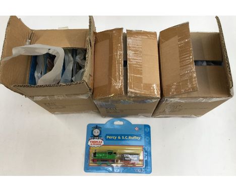 Thomas the Tank Engine: A collection of three ERTL trade packs of Percy &amp; S C Ruffey, eight in each pack. (three boxes)