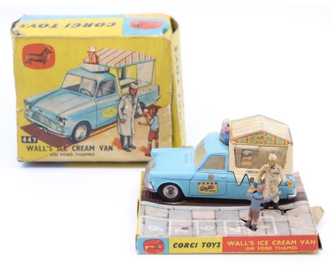 Corgi: A boxed Corgi Toys, Wall's Ice Cream Van on Ford Thames, 447, with figures, within original box, would benefit from cl