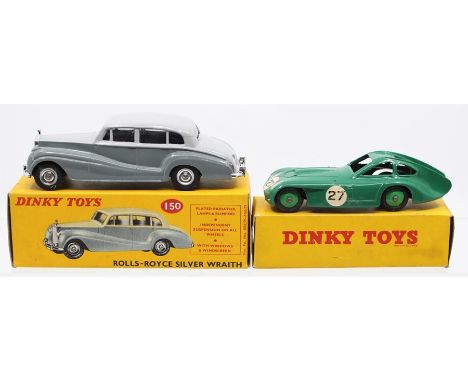 Dinky: A boxed Dinky Toys, 150, Rolls-Royce Silver Wraith, two-tone grey body, box appears good; together with a boxed Dinky 