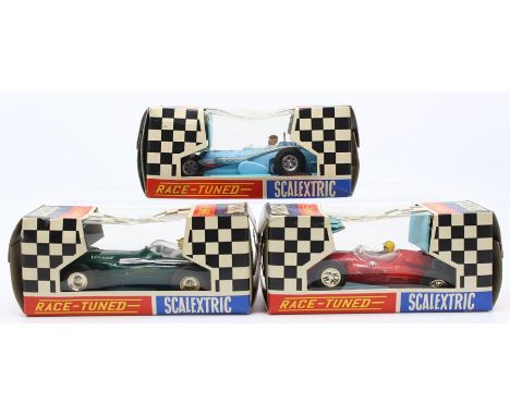Scalextric: A collection of three boxed, Race-Tuned vehicles to comprise: Offenhauser Front Engine Grand Prix, C79, Vanwall C