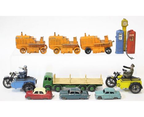 Diecast: A collection of assorted unboxed diecast vehicles to include: Matchbox Austin A50 36; Ford Zodiac 33; and one other;