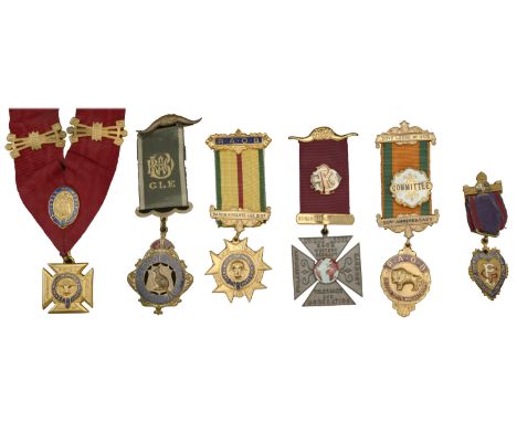 Royal Order of Buffaloes, badges (4) and collar, all base metal and enamel, two named (Bro. R.W. Roberts); Independent Order 