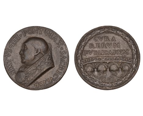 PAPAL STATES, Opening of the Ponte Sisto, [1473], a cast bronze medal, unsigned [by Lysippus the Younger], bust of Sixtus IV 
