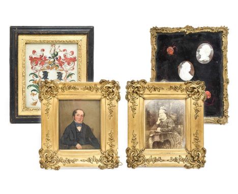 A Set of Five Shell Cameos, 19th century, depicting bust portraits of the young Queen Victoria, Prince Albert and others, in 