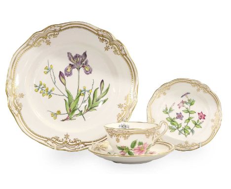 A Spode Porcelain Dinner and Tea Service, modern, decorated in the "Stafford Flowers" pattern, printed marks comprising: vege