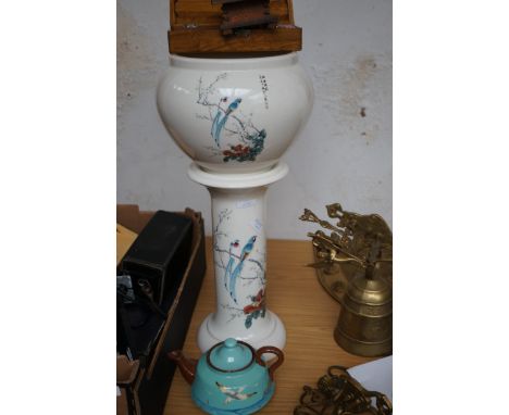 Large ceramic planter, teapot &amp; others 