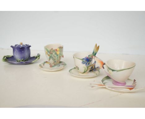 3x Franz cup &amp; saucers &amp; Franz lidded pot 