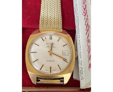 Gents Rotary automatic gold plated wristwatch 