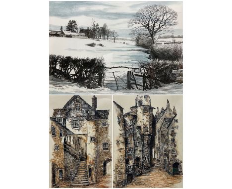 George Guest (British 1939-): 'Winter Afternoon', limited edition colour lithograph signed and numbered 110/250 in pencil; Is