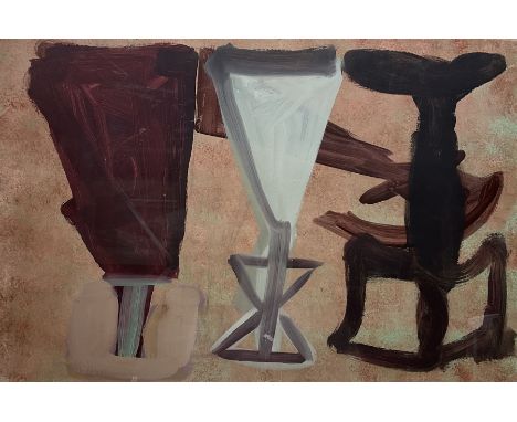 Tony Wilson (British 1944-): 'Figures from the Iron Ladder', mixed media signed and labelled verso 68cm x 101cm