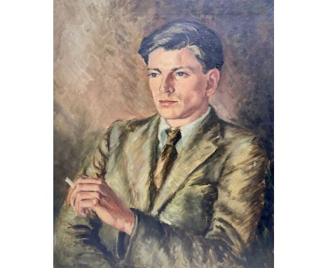 Hugh Segar "Sam" Scorer FRIBA FRSA (British 1923-2003): Portrait 'Sandy Wilson' (Colin St John Wilson), oil on canvas signed 