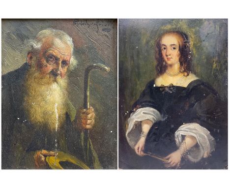 After Cornelis Jonson Van Ceulen (Anglo-Dutch 1593-1661): Portrait of a Woman, 19th century oil on board unsigned; Continenta