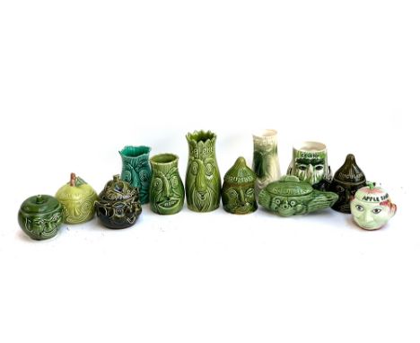 A collection of vintage vegetable face pots to include Sylvac, Sadler, Bassware, Unique etc 