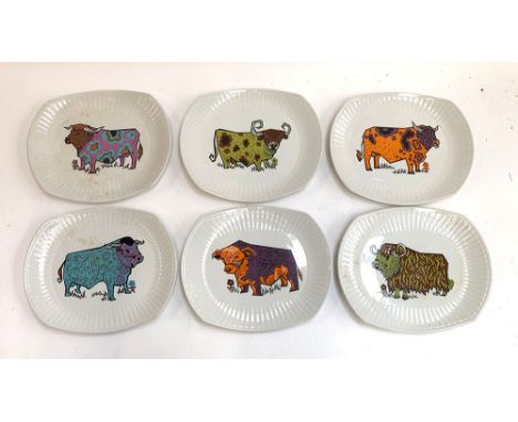 A set of six vintage Ironstone Beefeater plates 