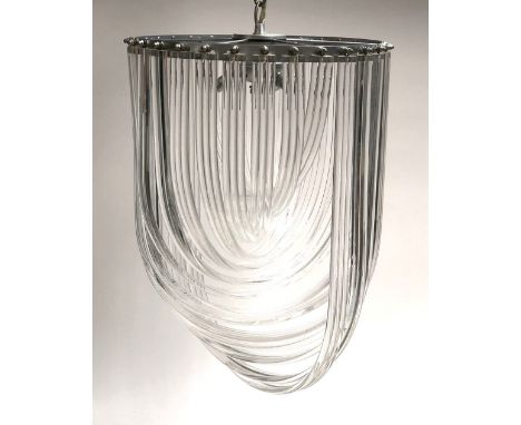 A contemporary lucite hanging pendant light, approx. 50cm excluding chain 