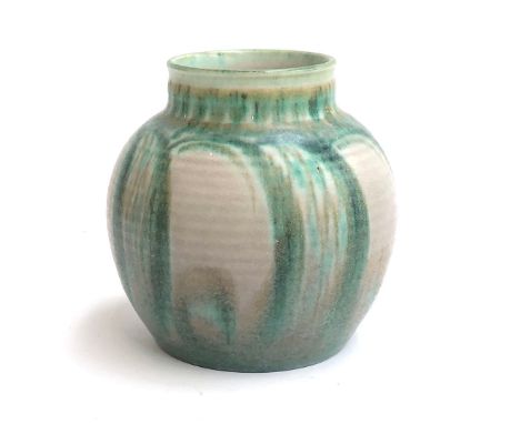 Gladys Rogers for Royal Lancastrian, a green glaze lapis ware vase, numbered 3255, marked ETR for thrower Edward T Radford, 1