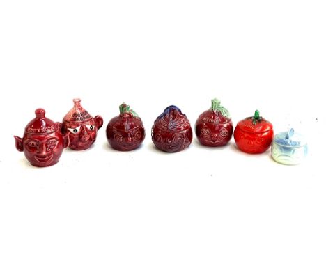A quantity of vintage vegetable face lidded pots to include Price Kensington, Sylvac etc 