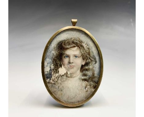 A miniature portrait of a girl. 