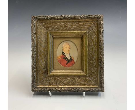 A Georgian miniature portrait of a military officer