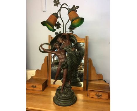 A figural table lamp