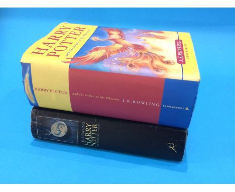 Books: Harry Potter, two first editions, one signed by J. K. Rowling (2)