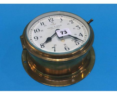 A brass Ships clock case