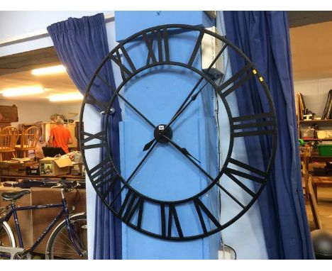 A large steel clock