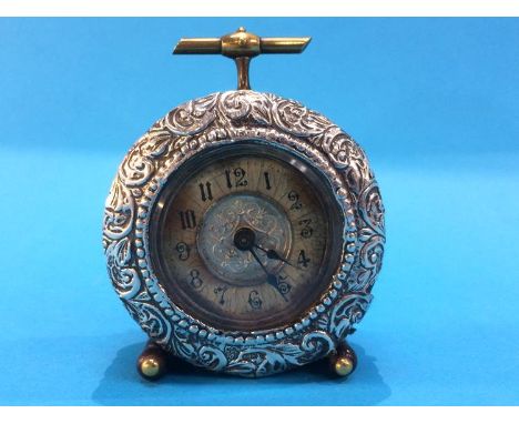 A silver mounted clock