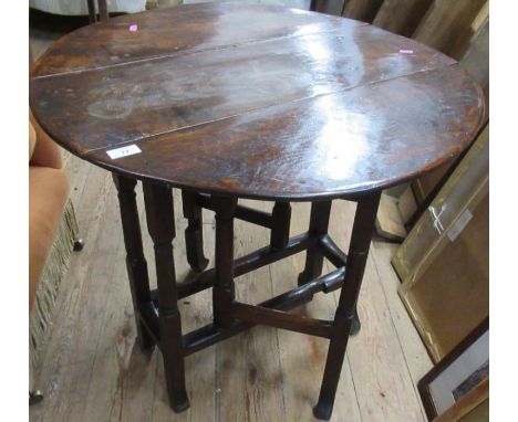 An Antique primitive style gate leg table, width 28ins