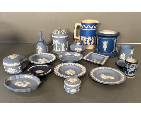 A selection of Wedgewood Jasperware and a Copeland late Spode jug