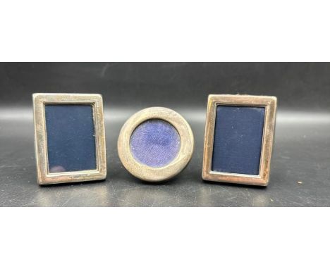 Three small hallmarked silver easel backed frames
