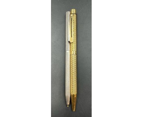 A Gold plated Schaefer ball point and a hallmarked silver ball point. 