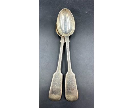 A pair of hallmarked  silver spoons, with an approximate weight of 152g by George Jackson and David Fullerton