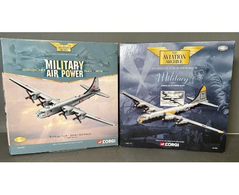 A selection of two Diecast Corgi model aeroplanes from the Aviator Archive collection 