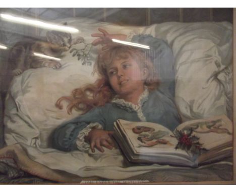 Edwardian framed print (Come under the mistletoe)
