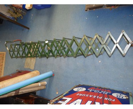 A vintage metal fire escape ladder.