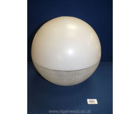 A large white spherical light shade, 12'' diameter.